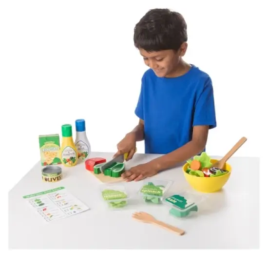 Melissa & Doug Slice and Toss Salad Play Food Set - 52pc Wooden and Felt image {3}