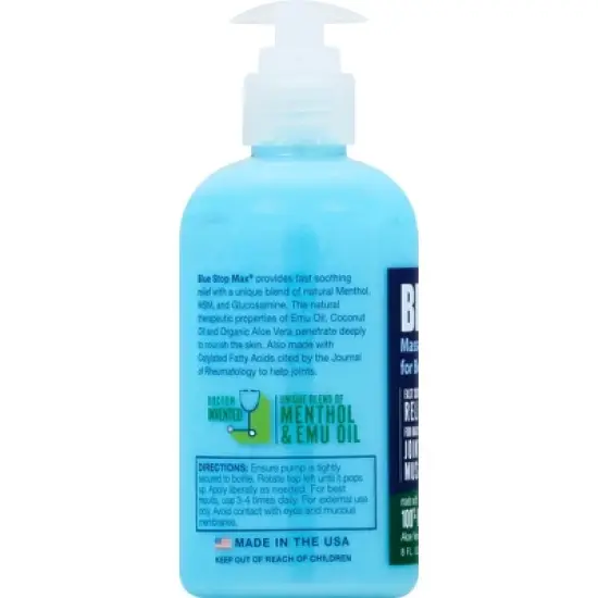 Blue Stop Max Triple Action Fresh Scent Relief for Joints + Muscles 8 fl oz image {3}