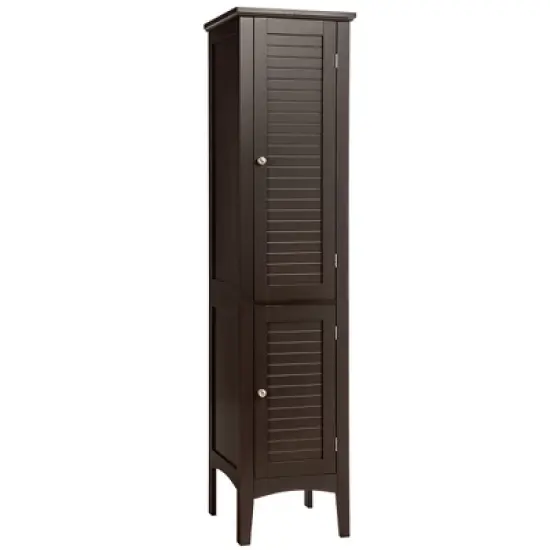 Costway Freestanding Bathroom Storage Cabinet Linen Tower Kitchen Living Room Grey\Black\Brown\White image {11}