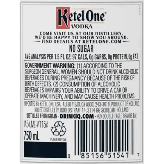 Ketel One Vodka - 750ml Bottle image {7}
