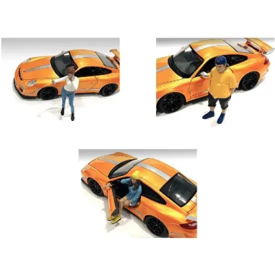 "Car Meet 1" 6 piece Figurine Set for 1/24 Scale Models by American Diorama image {1}