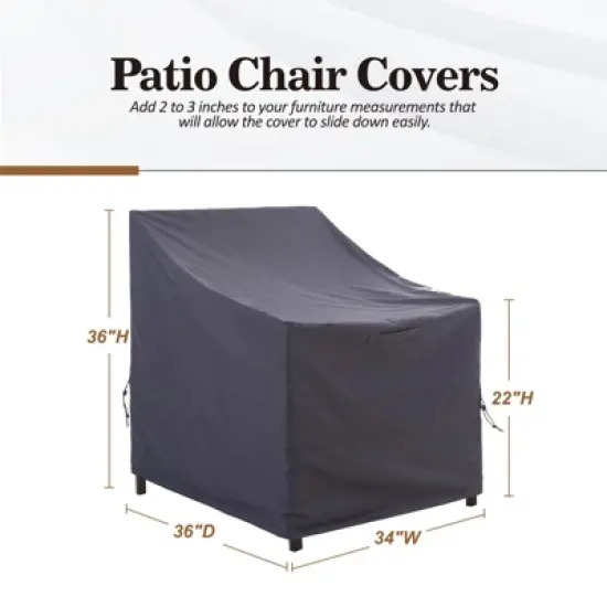 Syemin Plant Covers, Outdoor Swivel Lounge Chair Cover 2 Pack, Waterproof High Wind Resistant Anti-Fading, Gray 36"*34"*36" image {3}