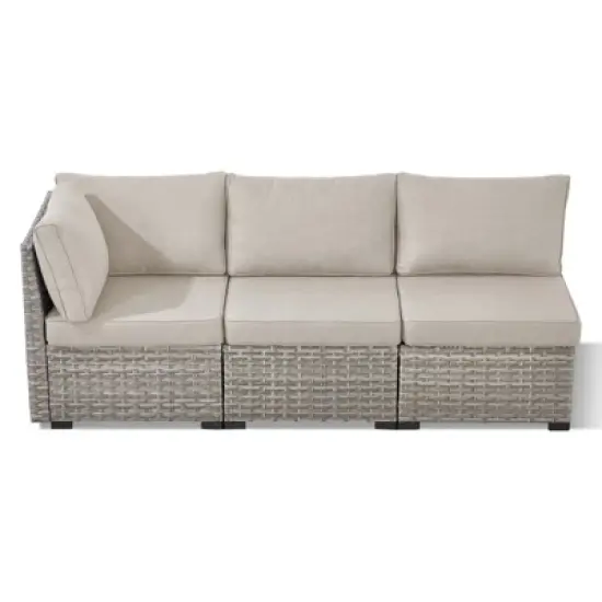 Outdoor Sectional Sofa Patio Furniture Sets with Thickened Cushions image {2}