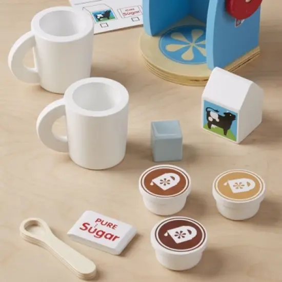 Melissa & Doug 11-Piece Brew and Serve Wooden Coffee Maker Set - Play Kitchen Accessories image {3}