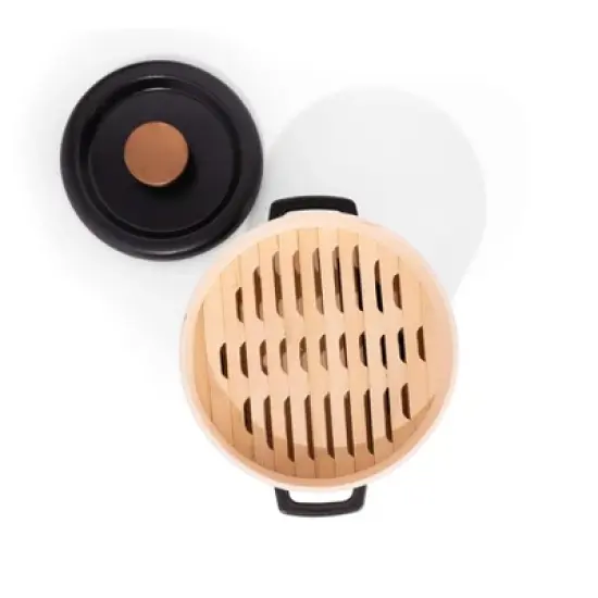 Alva Nori Enameled Cast Iron Dutch Oven Cocottes w/ Lid & Steamer Basket 80 Oz. image {8}