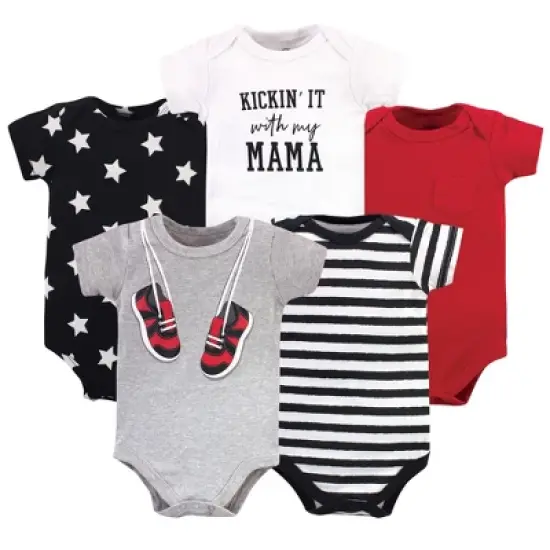 Little Treasure Baby Boy Cotton Bodysuits, Sneakers image {1}