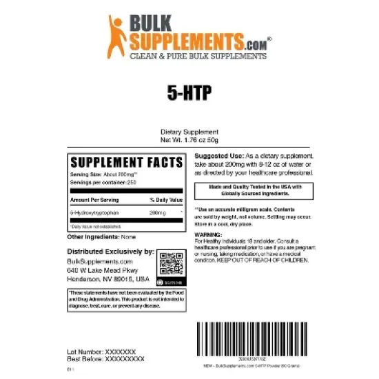 BulkSupplements 5-HTP (5-Hydroxytryptophan) Powder image {5}