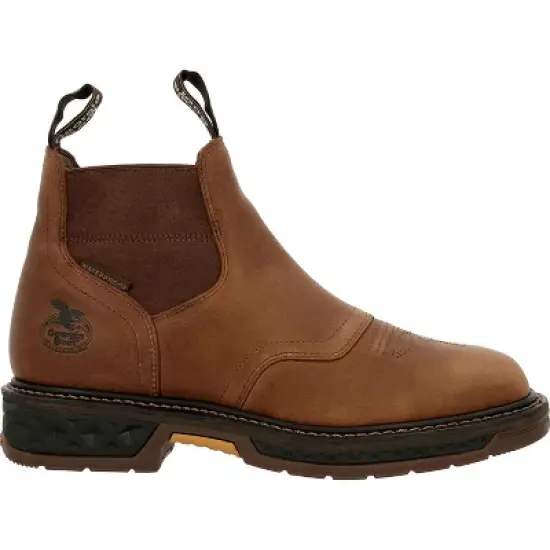 Men's Brown Georgia Boot Carbo-Tec LT Waterproof Chelsea Work Boot Size 14 image {6}