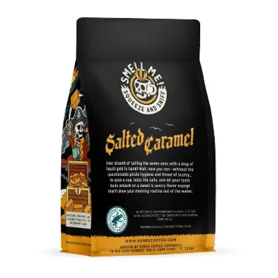 Bones Coffee Company Salted Caramel Ground Coffee Beans 12 oz Medium Roast (Ground) image {1}