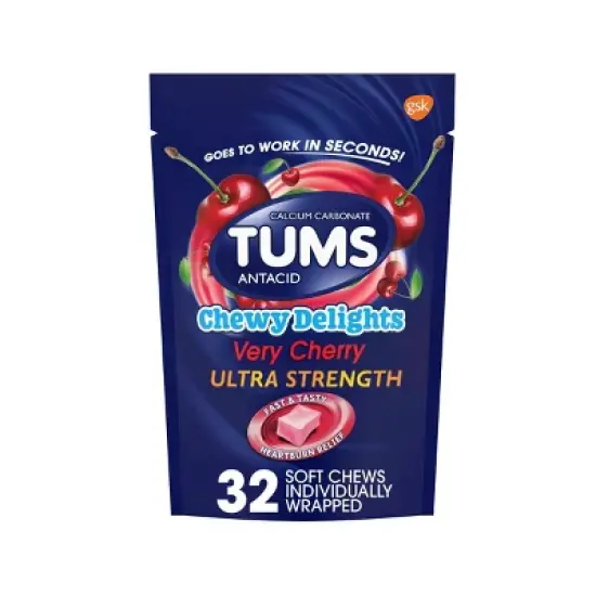 Tums Ultra Delight Chewy Antacids - Very Cherry - 32ct image {13}
