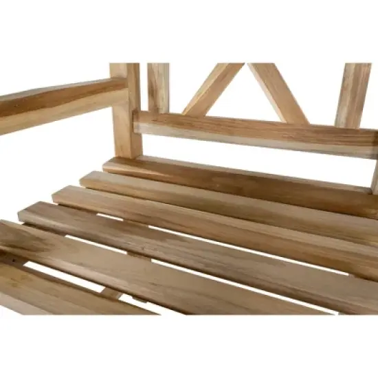 Nordic Teak Natural Outdoor Patio Dining Chair with Arm Rests - Beige image {11}