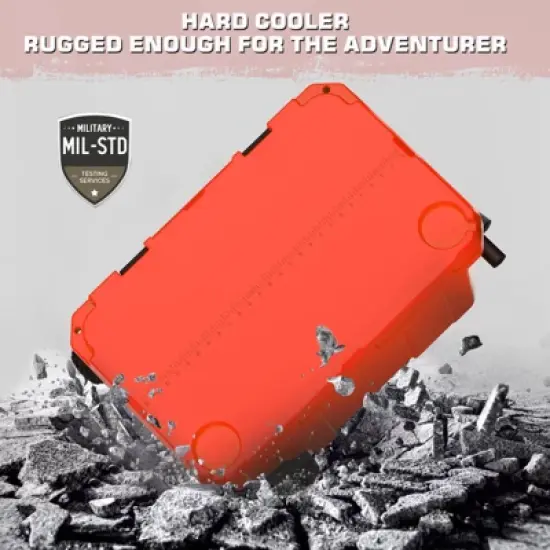 SOZT Red 55 qt. Portable Chest Cooler, Leak-Proof Outdoor Insulated Cooler with Handle and Wheels for Camping, Beach, Boat image {4}