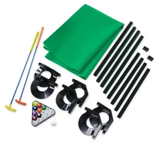 HearthSong - Golf Pool Indoor Family Game-Includes Two Golf Clubs, 16 Balls, Green Mat, and Rails for Kids image {10}