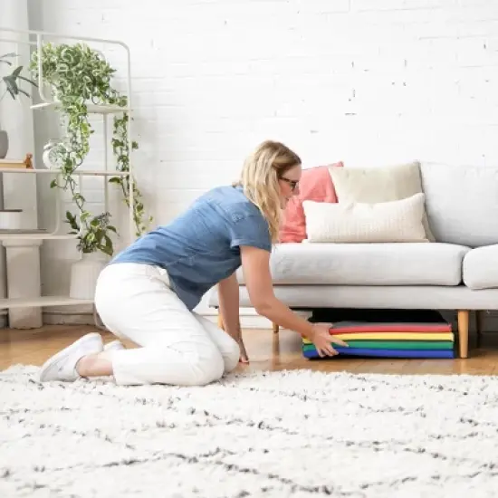 ECR4Kids SoftZone Quad Fold-N-Go Activity Mat, Colorful Toddler Tummy Time Foam Mat image {7}