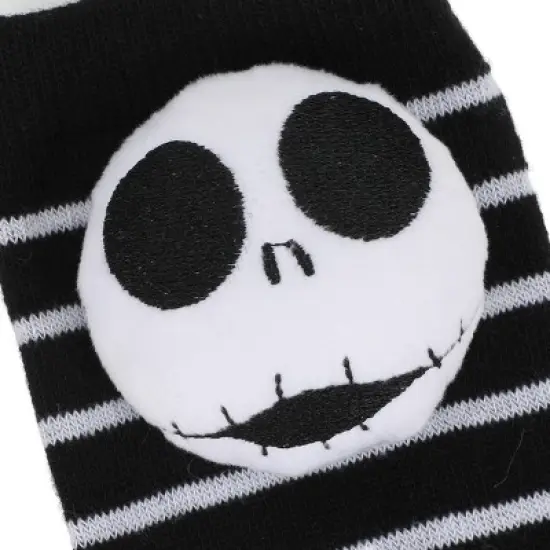 Nightmare Before Christmas Jack Skellington Adult Black & White Striped Casual Crew Socks image {4}