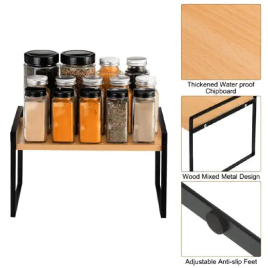 Unique Bargains Stackable Kitchen Spice Racks Countertop Organizer Shelves 1 Pc image {4}