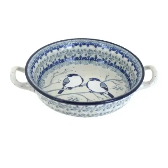 Blue Rose Polish Pottery C40 Ceramika Artystyczna Mini Casserole Dish with Handles image {3}