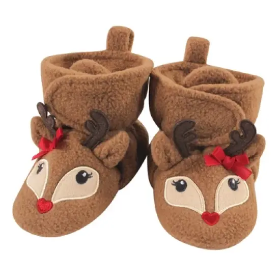 Hudson Baby Infant and Toddler Girl Cozy Fleece Booties, Girl Reindeer image {2}