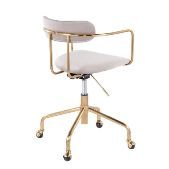 Demi Velvet/Metal Task Chair Gold/Silver - LumiSource image {2}