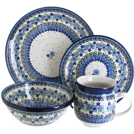 Blue Rose Polish Pottery Ceramika Artystyczna Dinnerware (4 PC) image {14}