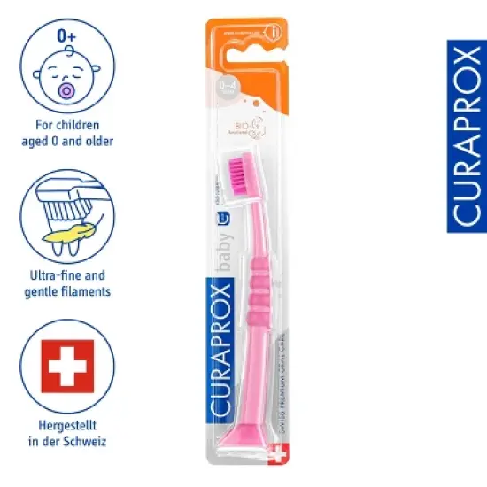 Curaprox Baby Toothbrush, Ultra Soft for Ages 0&ndash;4 for Safe and Gentle First Tooth Cleaning image {3}