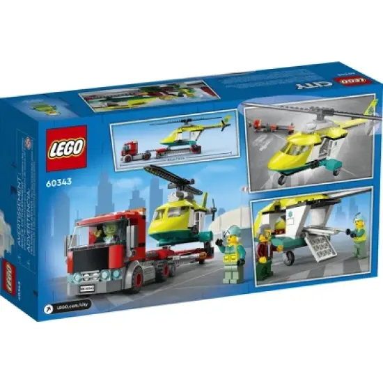 LEGO City Rescue Helicopter Transport Toy Building Set 60343 image {3}