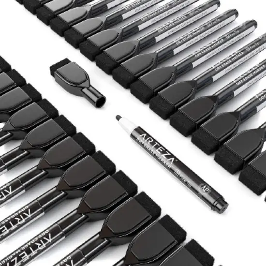 Arteza Dry Erase Markers, Magnetic Eraser Caps, Fine Tip, for School - 36 Pack image {2}