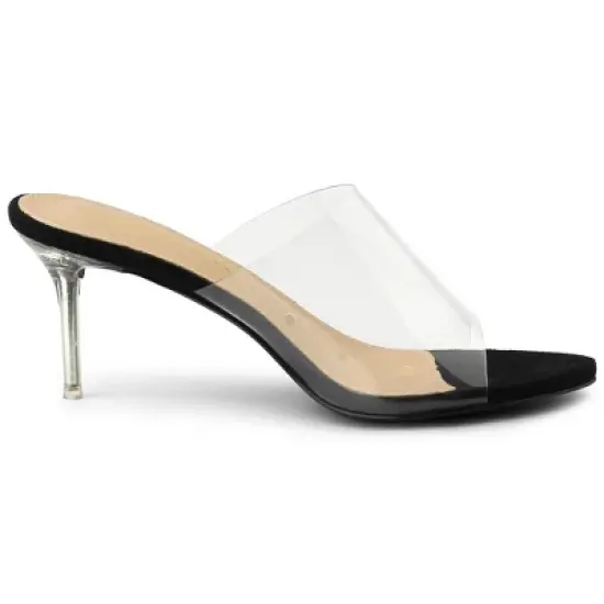 Allegra K Women's Clear Strap Stiletto Slide Heels Sandals image {6}