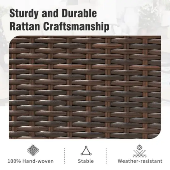 Captiva Designs 3pc Outdoor Patio Slatted Tabletop Square Dining Steel Table & Arm Chairs image {11}