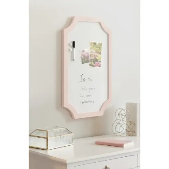 Kate & Laurel All Things Decor 15"x24" Holbrook Magnetic Dry Erase Board Pink image {5}