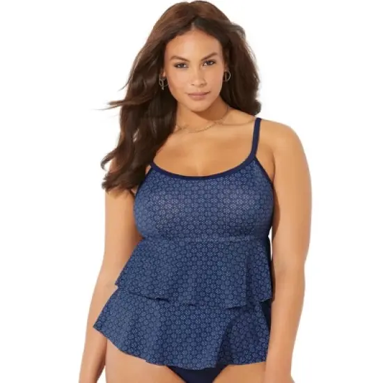 Swimsuits for All Women&rsquo;s Plus Size Tiered Tankini Top image {3}
