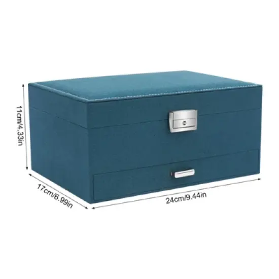 YIYIBYUS Green Flannel 3-layer Jewelry Organizer Necklace Storage Box image {3}