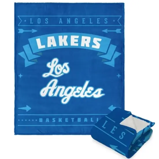 NBA Los Angeles Lakers Hardwood Classics Silk Touch Faux Shearling Throw Blanket image {5}