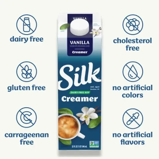 Silk Vanilla Soy Creamer - 32 fl oz (1qt) image {2}