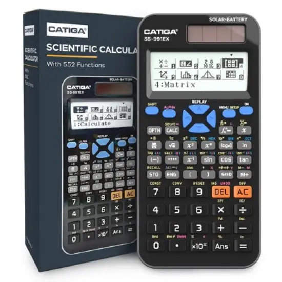 CATIGA Scientific Calculator &ndash; Solar & Battery, Multi-Function, Durable for High School & College Math, Algebra, Trig, Stats image {8}
