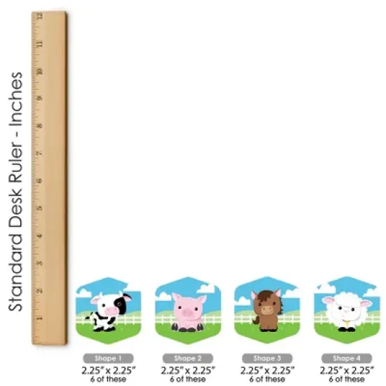 Big Dot of Happiness Farm Animals - Barnyard Baby Shower or Birthday Party Scavenger Hunt - 1 Stand and 48 Game Pieces - Hide and Find Game image {6}