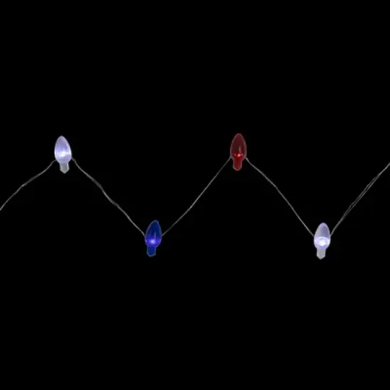 Northlight Patriotic Retro Style Bulb LED Fairy Lights - 6.25ft - Copper Wire - 20ct image {2}