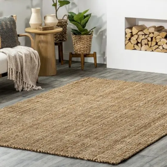 nuLOOM Ashli Solid Farmhouse Jute Area Rug image {8}