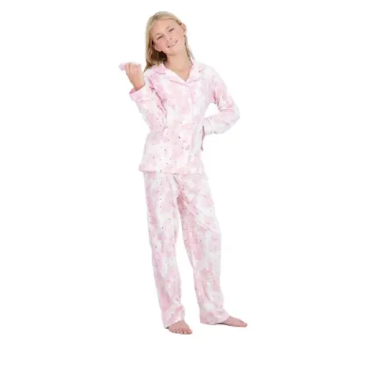 Sleep On It Girls 2-Piece Fleece Coat Pajama Set - Hearts image {4}