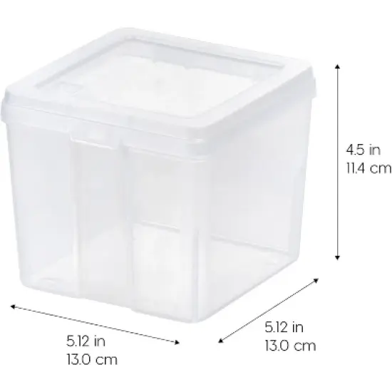 IRIS USA Vertical Storage Container, Stackable Plastic Bin for Stationery, Clear image {2}