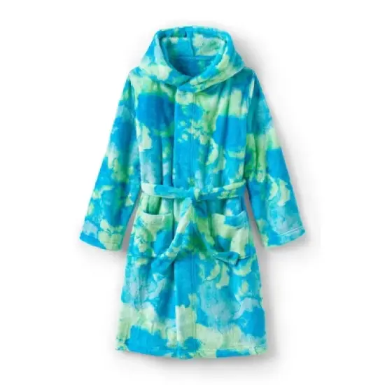 Lands' End Kids Hooded Fleece Solid Robe image {13}