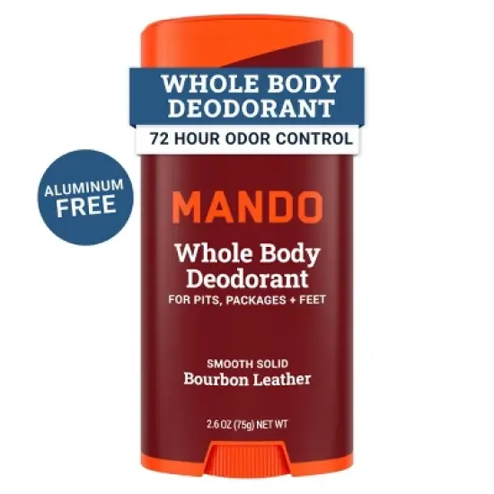 Mando Whole Body Men's Smooth Solid Deodorant Bourbon Leather - Aluminum-Free 2.6oz image {10}