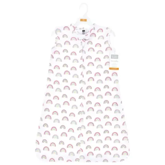 Hudson Baby Infant Girl Cotton Sleeveless Wearable Sleeping Bag, Sack, Blanket, Modern Rainbow image {1}