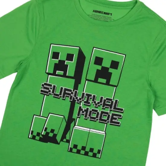 Minecraft Survival Mode 2-Pack Boy's Crew Neck Short Sleeve Athletic Performance Swim Tee Combo Set image {5}