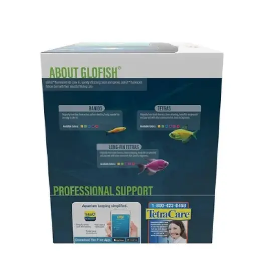 GloFish Hidden Blue LED Light and Internal Filter Crescent Aquarium 5gal image {6}