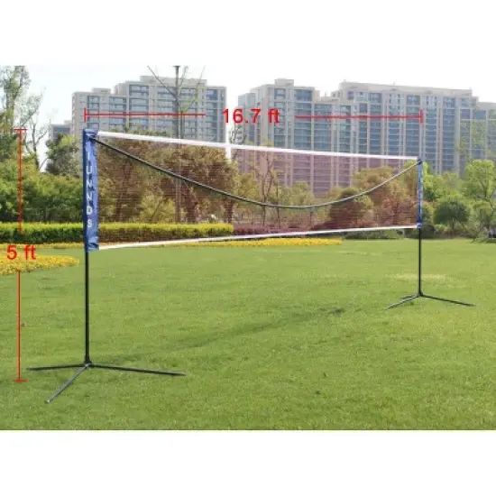 BestParts 17FT Portable Volleyball Badminton Net with Iron Frame & Carry Bag &ndash; Adjustable Height image {1}