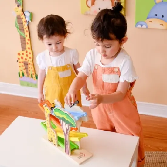 Teamson Kids Wooden Ramp Racer Toy, Click Clack Track, Zig Zag & Cars PS-T0007 image {5}