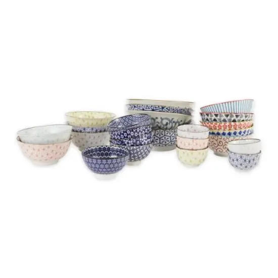 RSVP International Japanese Bowl Set/5, Colorful Seamless Star, 6" Diameter image {2}