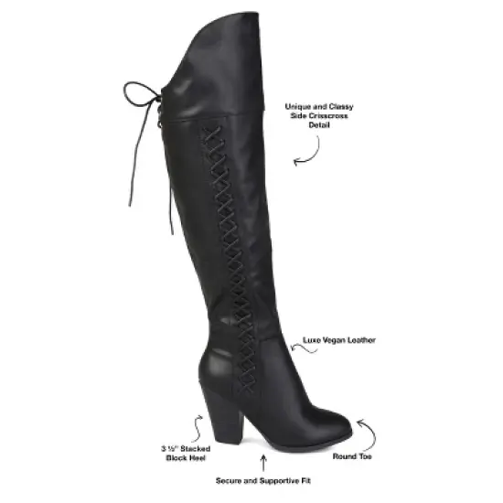 Journee Collection Womens Spritz-p Wide Calf Stacked Heel Over The Knee Boots image {7}