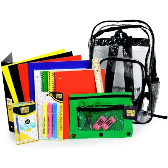 School Supply Boxes | 17" Backpack Kit for High School | Contains Pencil Pouch, Notebooks, Filler Paper, Folders, Mechanical Pencils, and More image {1}